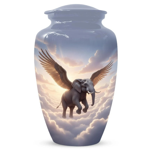 Elephant angel cremation - elephant, urn